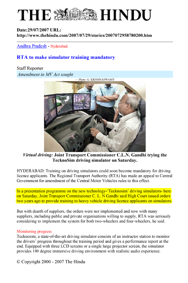 Driving Simulators training to test 