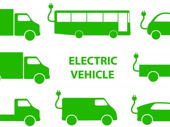 types of electric vehicles vector depiction