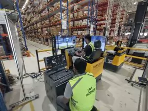 reach truck simulator warehouse training